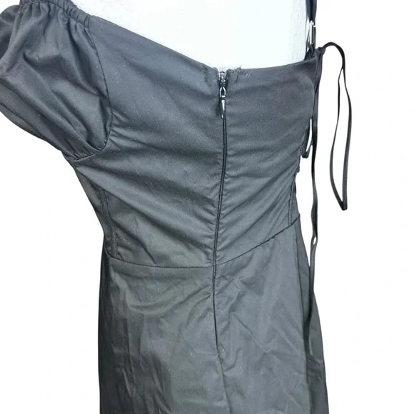 NEW Freemarket Corset Midi Dress L Taffeta Dark Romantic Whimsigoth Milkmaid - Picture 9 of 13